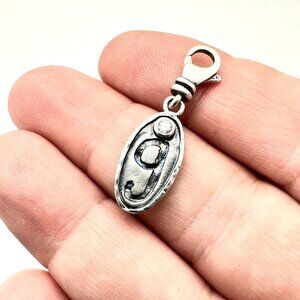 Silpada Womens Charm Sterling Silver Crystal Initial "G" 4Bracelet Necklace Gift